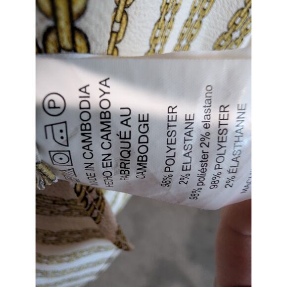 Michael Kors Women's Size 2X Chain Link Print Designer Tunic Blouse Shirt Top - Picture 8 of 13